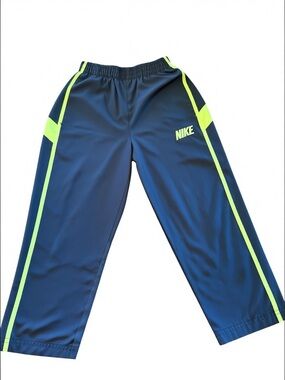 Nike Boys Track Pants Size 4 Blue Neon Athletic Joggers